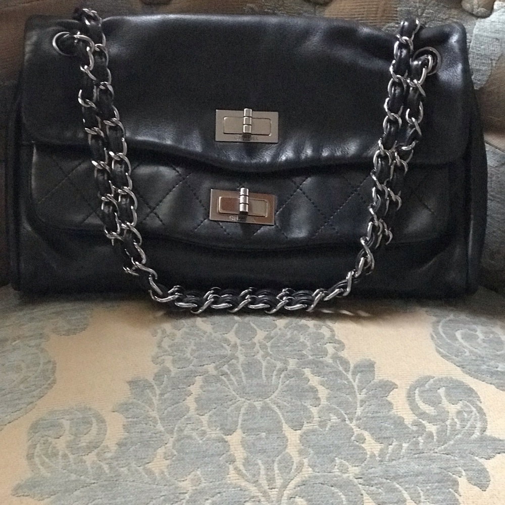 CHANEL handbag authentic super soft calf leather